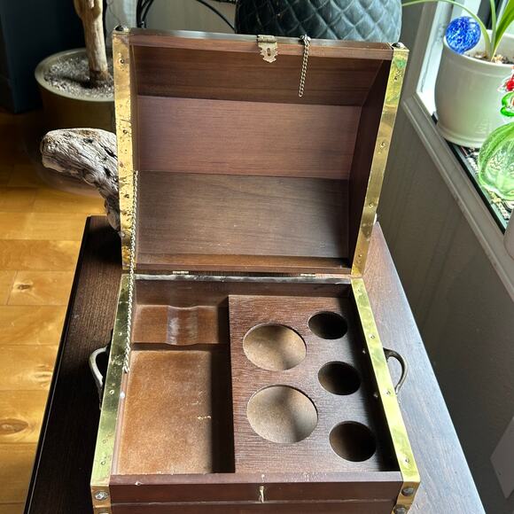 Vintage Treasure Chest Jewelry Box Japan red lining in drawer - Picture 10 of 15